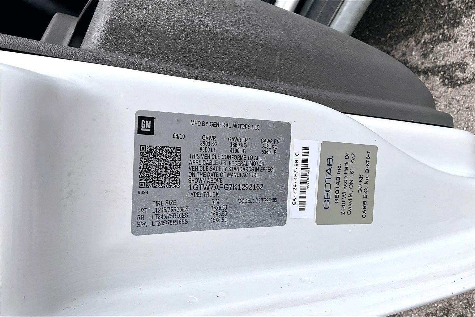 2019 GMC Savana Cargo 2500 VAN 2500 RWD 135"